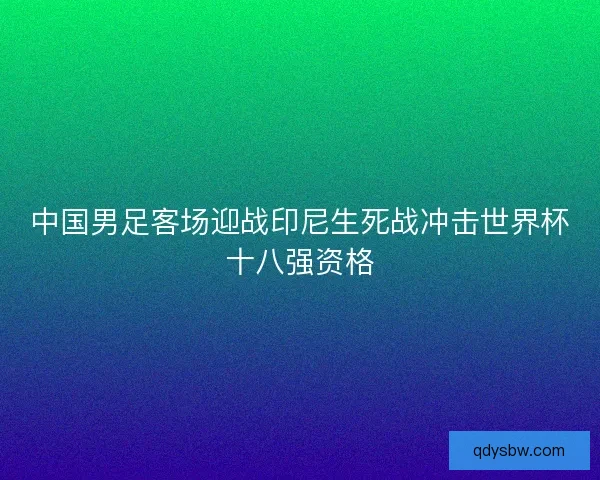 中国男足客场迎战印尼生死战冲击世界杯十八强资格